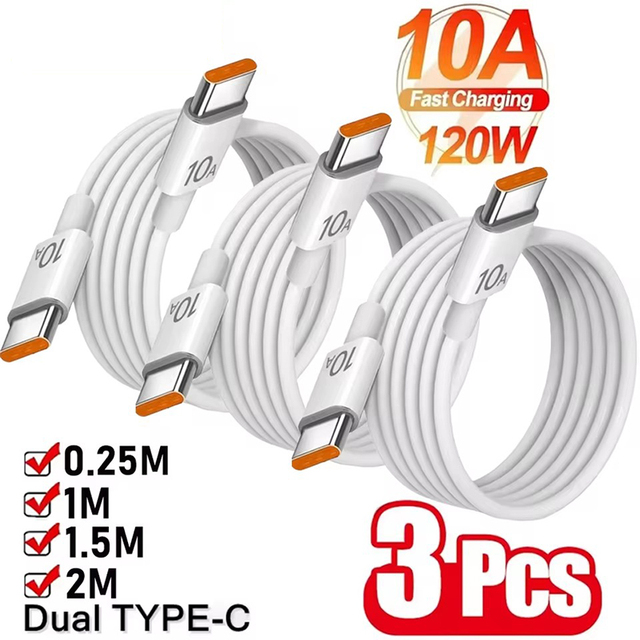 Cable 120W 10A, paquete de 1 o 3