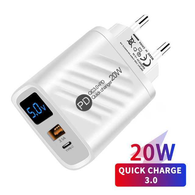Cargador USB 20W de carga rapida
