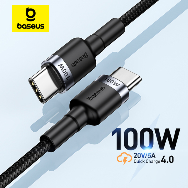 Baseus — Cable USB-C a USB-C 100W de 5A