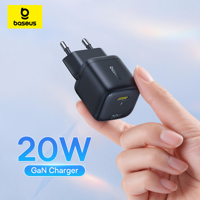 Baseus — Cargador USB-C 20W con soporte