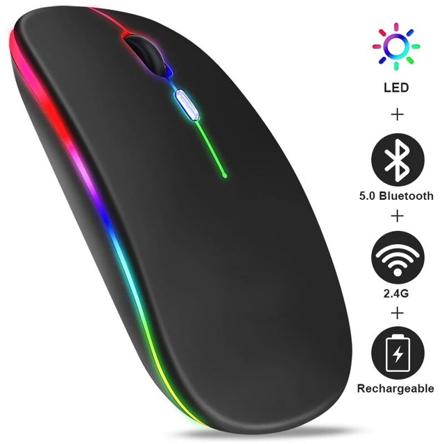 Mouse inalambrico RGB recargable
