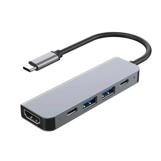 Hub USB-C 5 en 1 — HDMI, USB 3.0 y carga