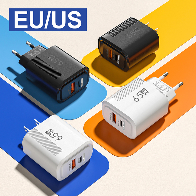 Cargador GaN 65W con PD y QC 3.0